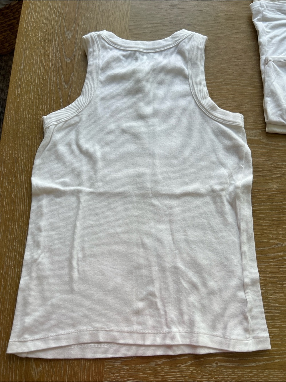 LOFT White Ribbed Tank with Racerback Style - Picture 5 of 5